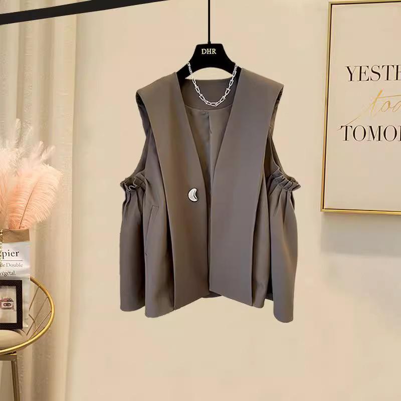 

2023 Женский повседневный комплект-двойка больших размеров: Черный жилет и платье M (suggested 80-100 lbs)