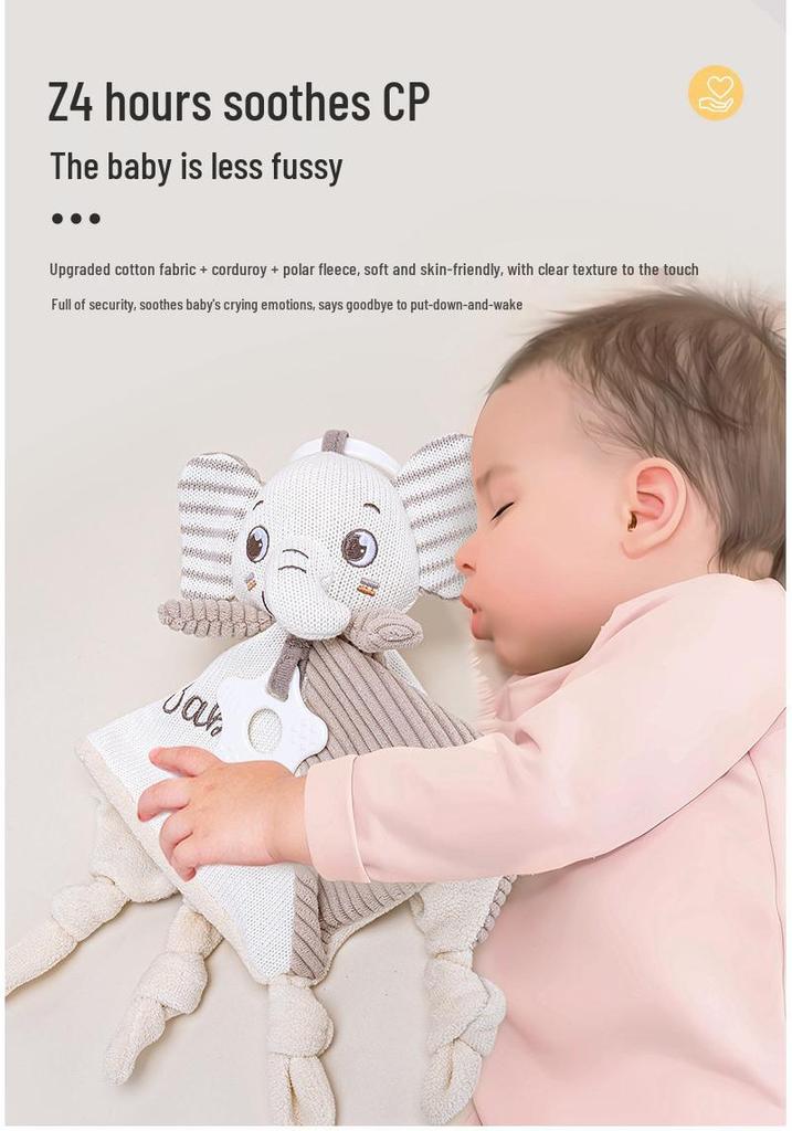 Chewable Cotton Baby Soothing Doll & Bib: Infant Sleep Companion