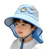 Kids' Cartoon Mesh Sun Hat - Breathable Wide Brim Summer Cap for Outdoors