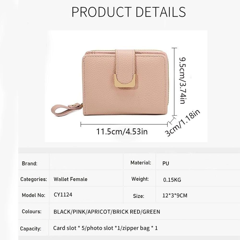 Solid  Color Female Coin  Purse PU Leather Slot Card Bag Portable Women Short  Wallets  Female