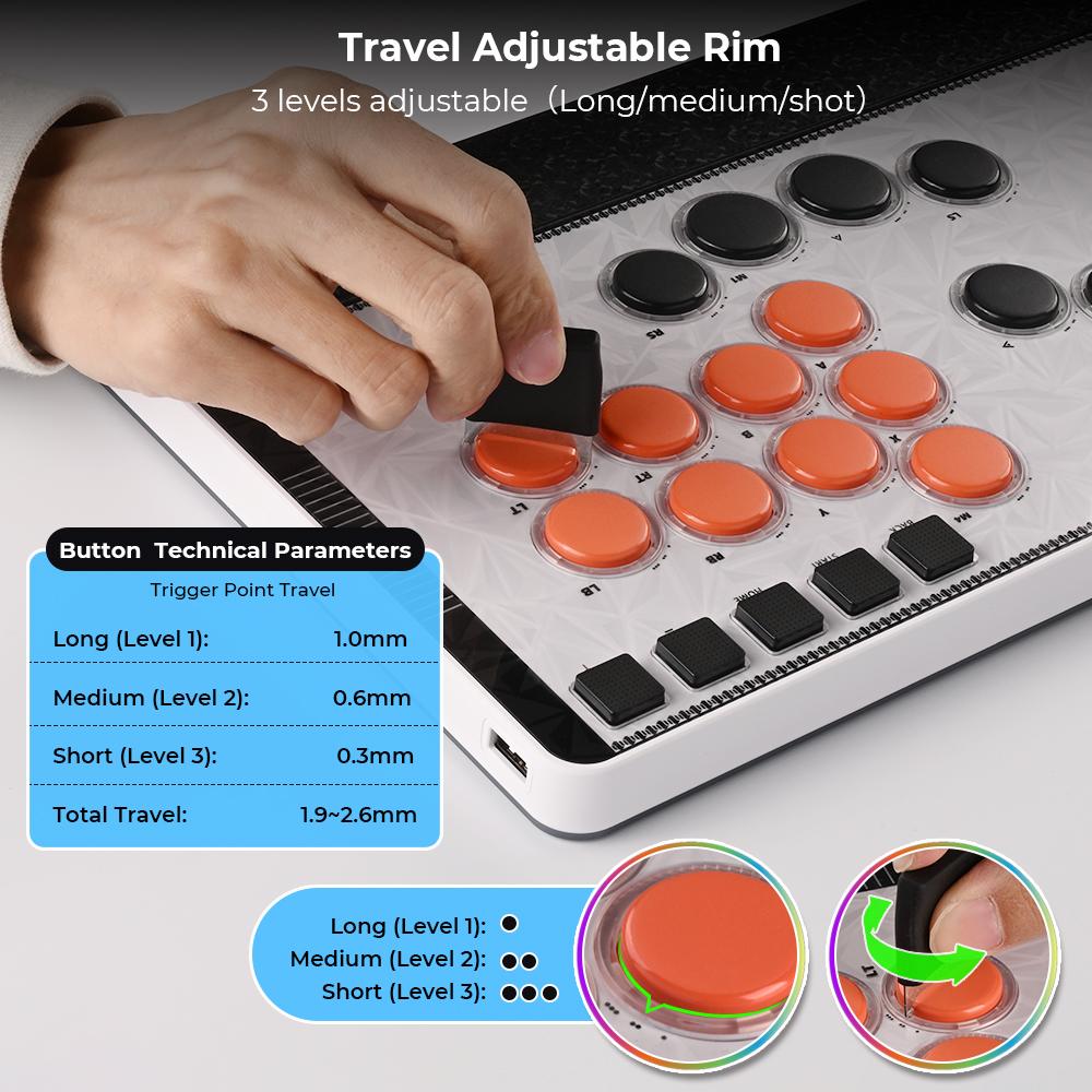 Haute42 Magnetic C-AT Leverless Fightstick Hitbox Controller For PC/PS4/PS5 Stickless Arcade Stick Leverless Controller Hitbox 5