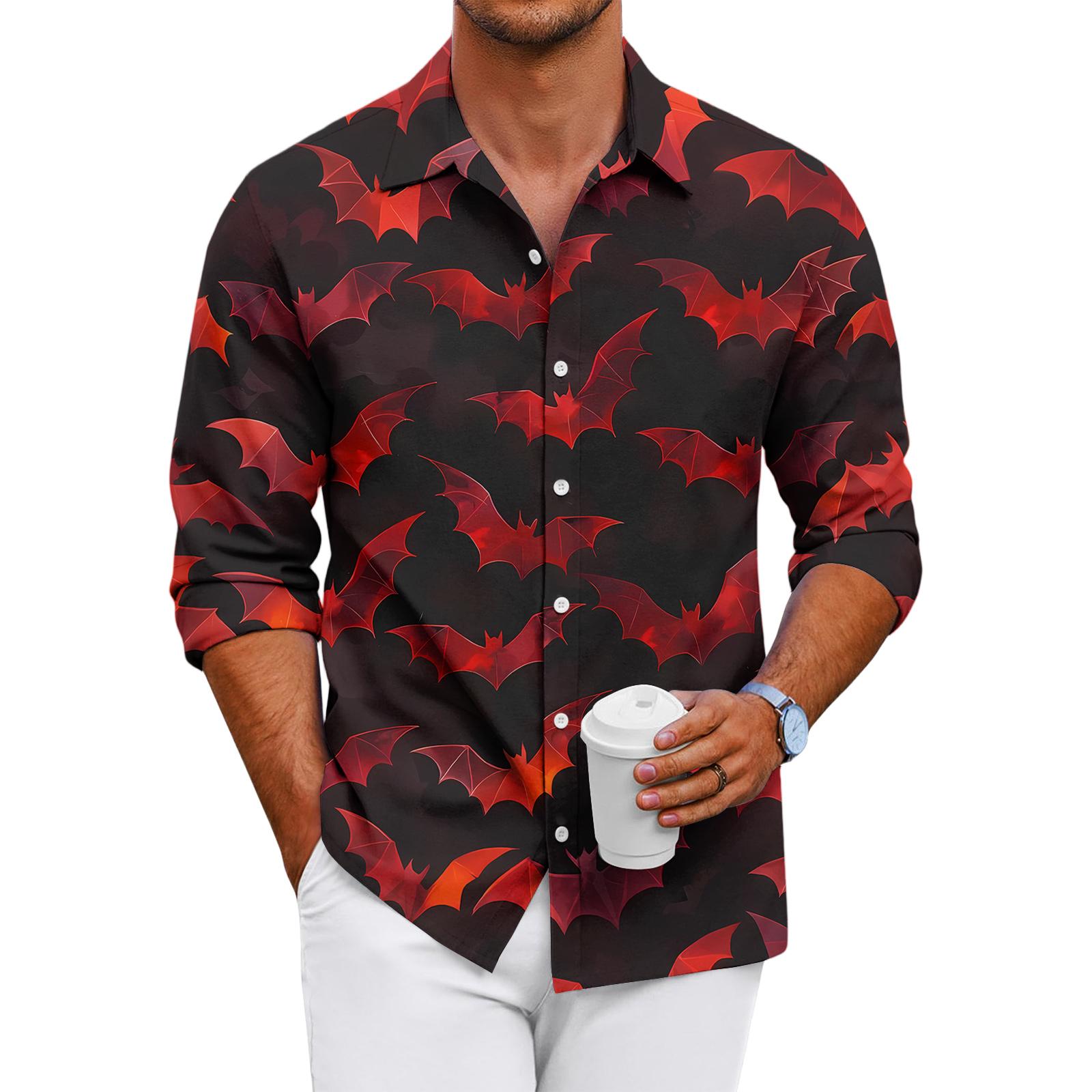 

Мужская повседневная рубашка с длинным рукавом свободного кроя на пуговицах L винный