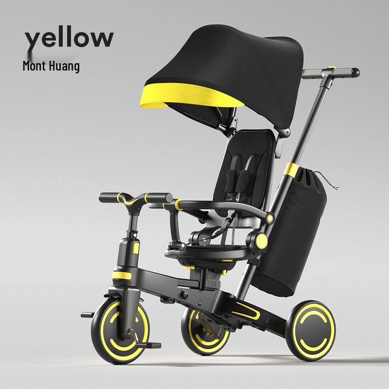 Portable Folding Tricycle with Canopy & Storage for Ages 1-6 - Multi-Form Baby Stroller Bike