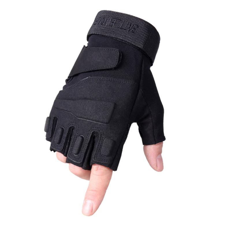 Men Half Finger Gloves Microfiber Sport Gloves For Outdoor Riding Fishing Hiking Training Skiing