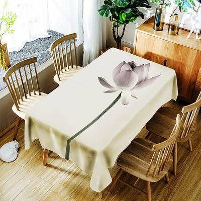 Lotus Tablecloth Pure Background Dandelion Flower And Girl Pattern Polyester Waterproof Table Cloth Cover For Children