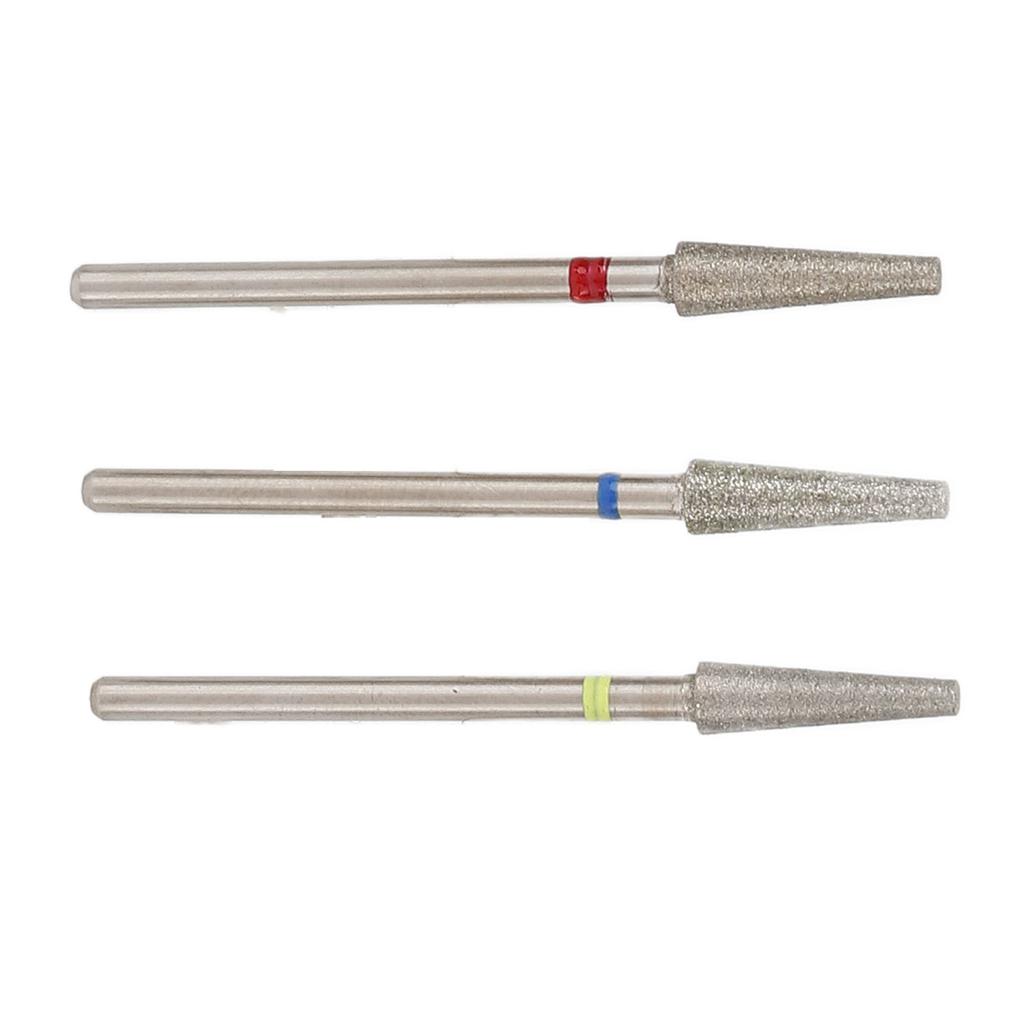 3pcs Nail Drill Bits Professional Russian Style Front Replaceable Grinding Head for Nail Polishing and Removal