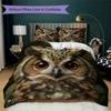 Classic Realism Owl Pattern Bedding Uilt Set Uilt Cover Pillowcase Home Decoration Birthday Gift (1 * Duvet Cover + 2 * Pillowcase Without Core)