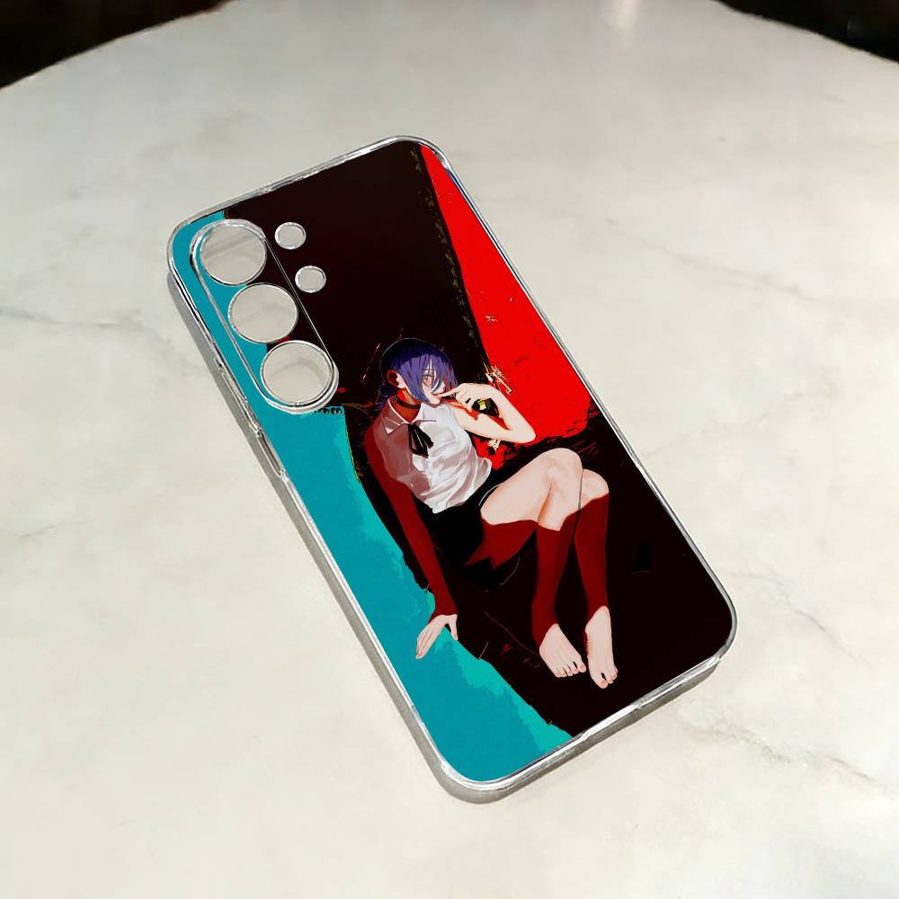 C-Chainsaw Man Reze Arc Anime Clear Hard Phone Case For Samsung S25,24,23,22,30,21,10,9,Ultra,Plus,Lite Transparent Cover Samsung S20ULTRA5G
