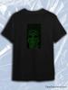 TeeSensation Black Crew Neck Short Sleeve T-Shirt with Green Matrix Neo Code Rain Face Print
