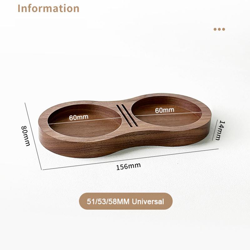 51/53/58mm Nussbaumholz Kaffeepulver Hammer Basis Kaffee Tamper Matte Ständer Aufbewahrungspad Filtersiebhalter Kaffeezubehör