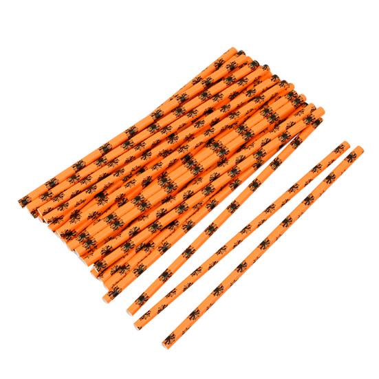 50Pcs Portable Straw Attractive Disposable for Home Halloween Eye-catching Straw Paper