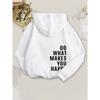 Sweat à capuche pour femme à manches longues, coupe ample, avec motif lettre graphique, pull décontracté