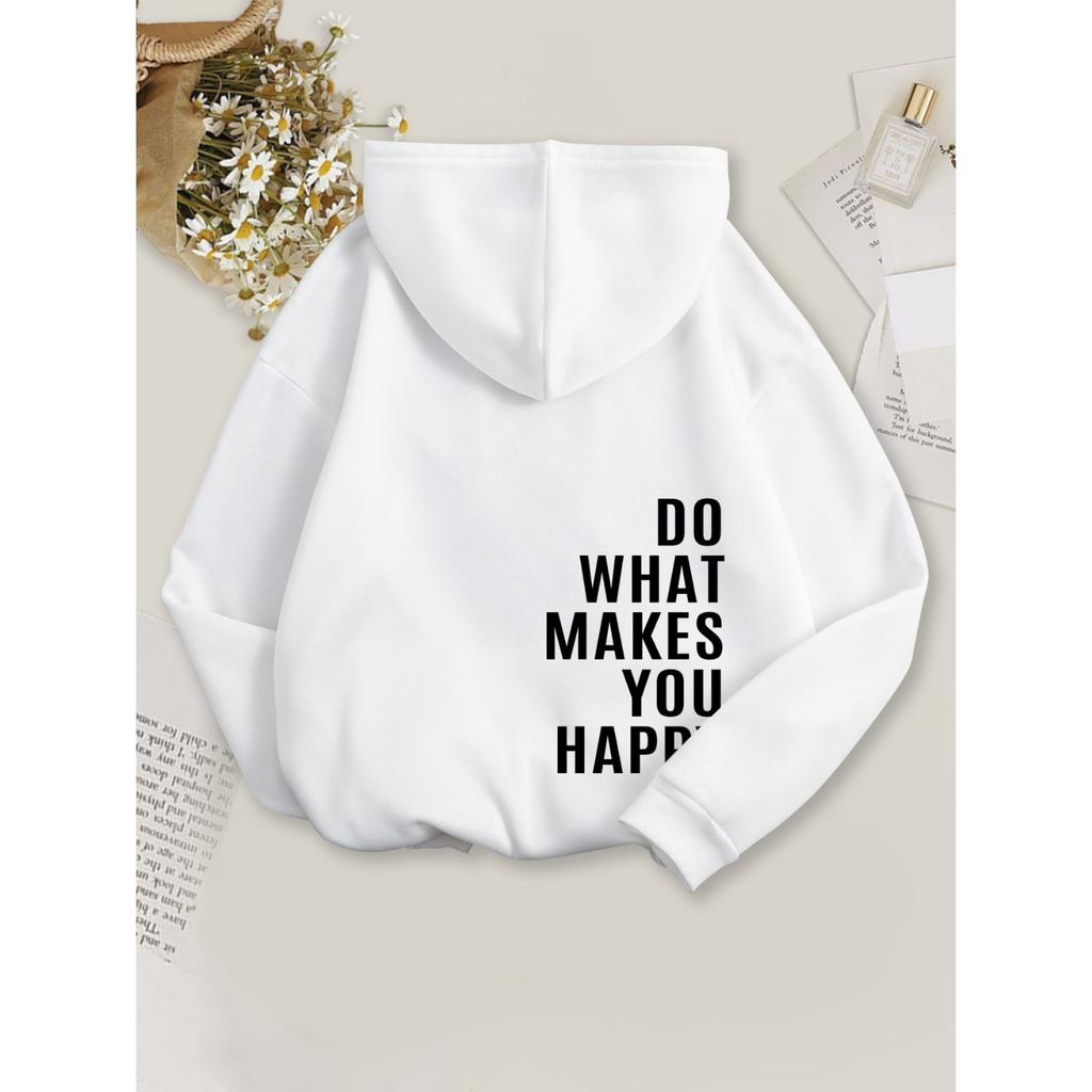 Sweat à capuche pour femme à manches longues, coupe ample, avec motif lettre graphique, pull décontracté