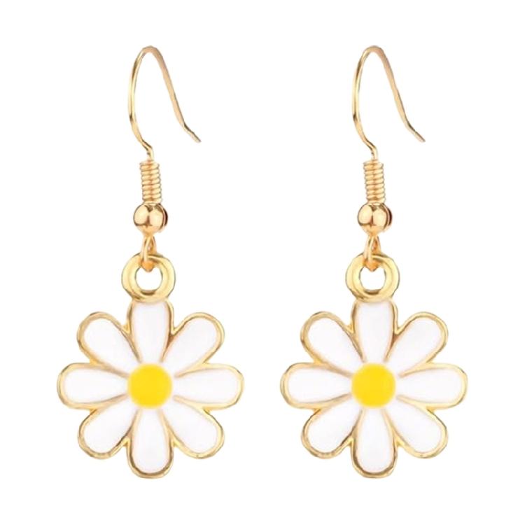 

Chic Minimalist Daisy Drop Earrings Copper Alloy Jewelry Comfortable Ear Accessories Accessory For All Day Wear