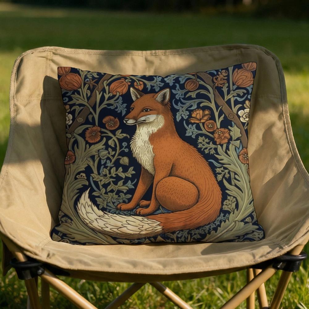 William Morris Art Fox Cushion Cover Soft Reversible  Durable Pillow Cover  MultiScene Use for Home  Car Daily Comfort