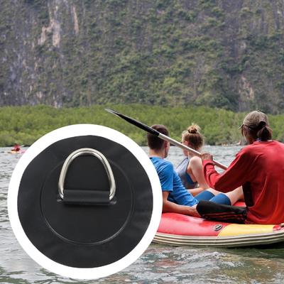 Stainless Steel D Ring Patch Pad Canoe Dinghy Replacement PVC for Boating Rafting Bailer