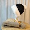 Down Cotton Lei Feng Hat for Women Korean Version Sweet and Cute Fur Ball Lei Feng Hat Winter Thickened Warm Ear Protection Plush Hat
