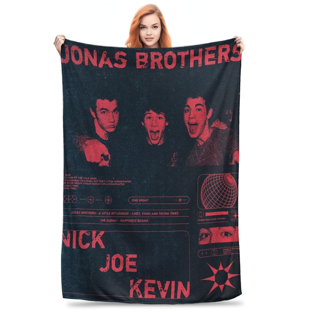 Vintage The Eras Tour 2023 Jonas Brothers JB The Album Blanket Flannel Sofa Throw Blanket for Bedroom Travel Throws Bedspread