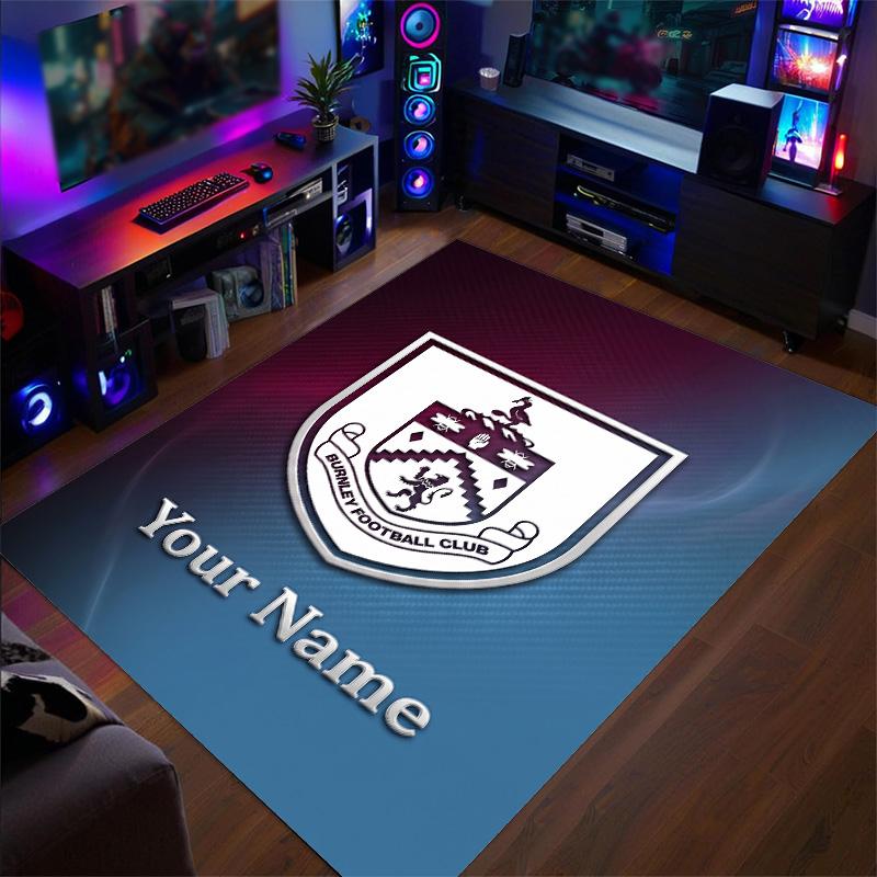 Crystal Velvet Rug Burnley Football Print Custom Name Text Floor Mat Home Decor
