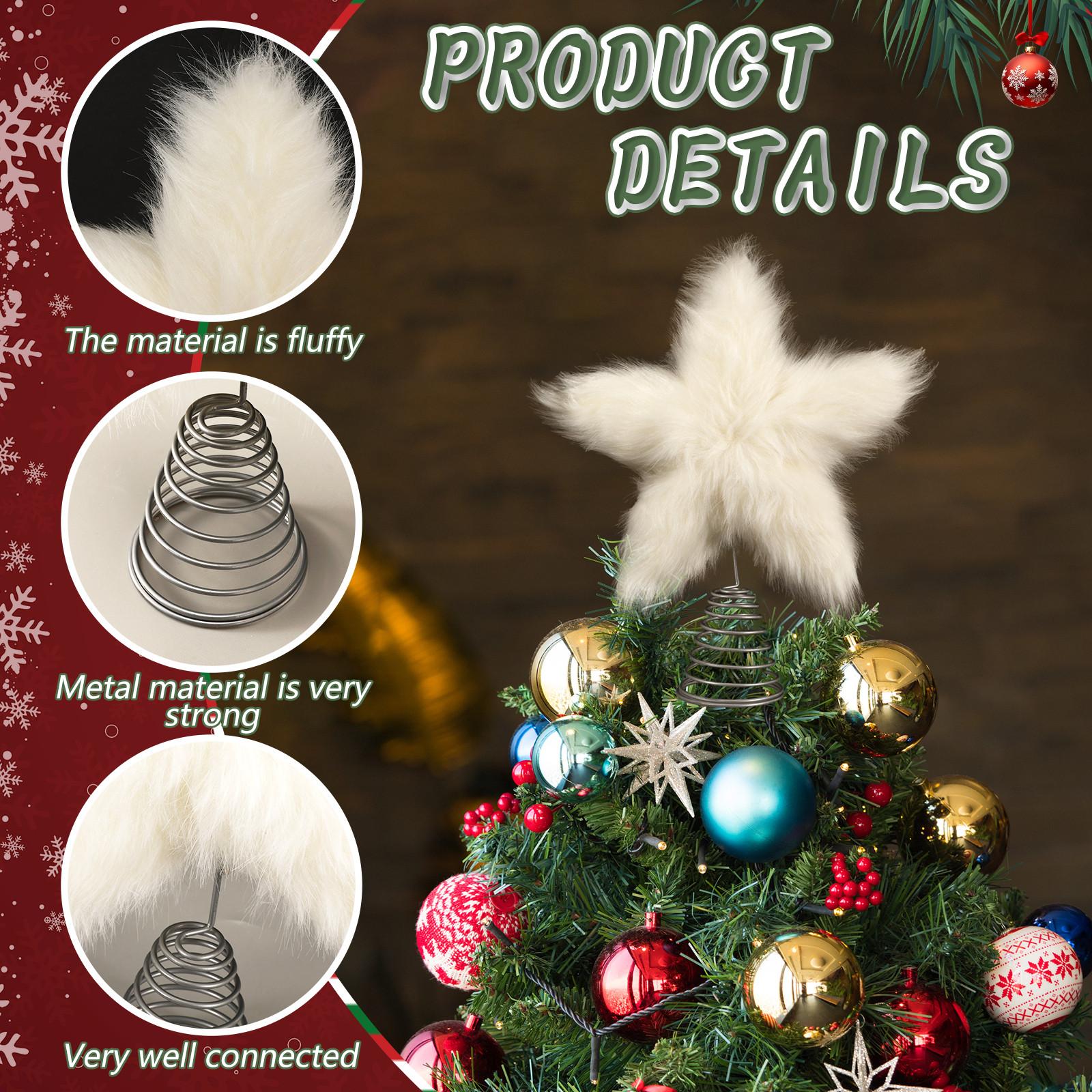 

Рождественская елка Верхняя звезда Железные аксессуары Пятиконечная звезда Рождественская елка Украшение Рождественская елка Подвеска One Size белый