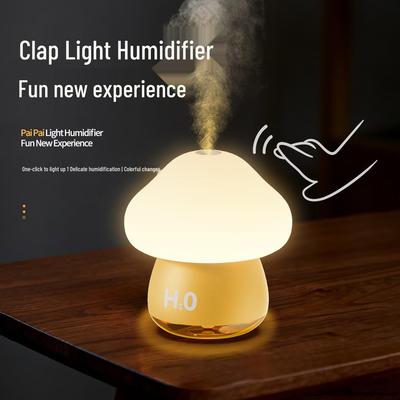 Lampe USB Champignon Humidificateur avec Lampe d'Ambiance et Grande Production de Vapeur pour la Maison ou le Bureau