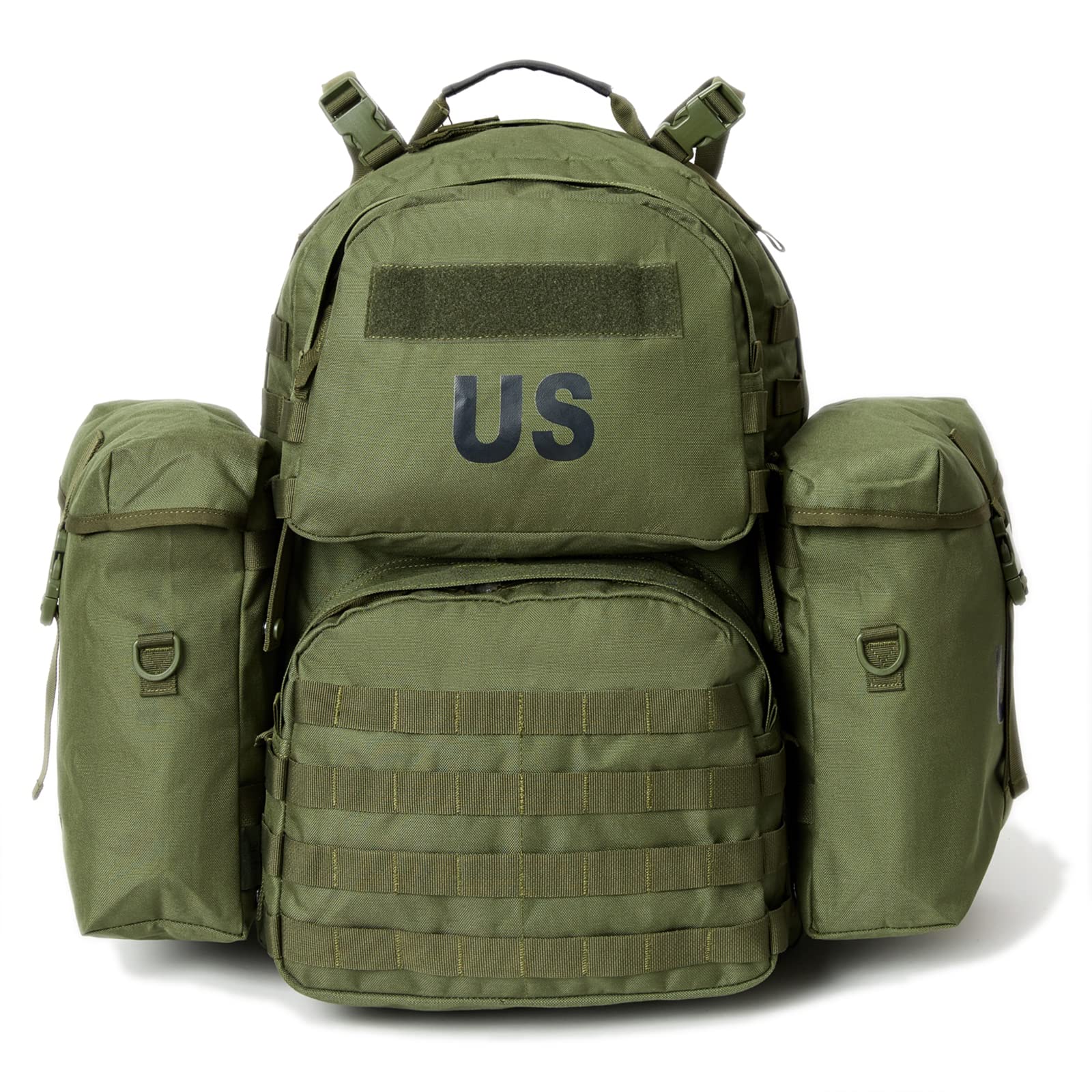 Sac à dos militaire Molle II 50 L avec cadre pour escalade en plein air, camping, olive [Akmax.cn] Multicam/vert (Cadre terne)