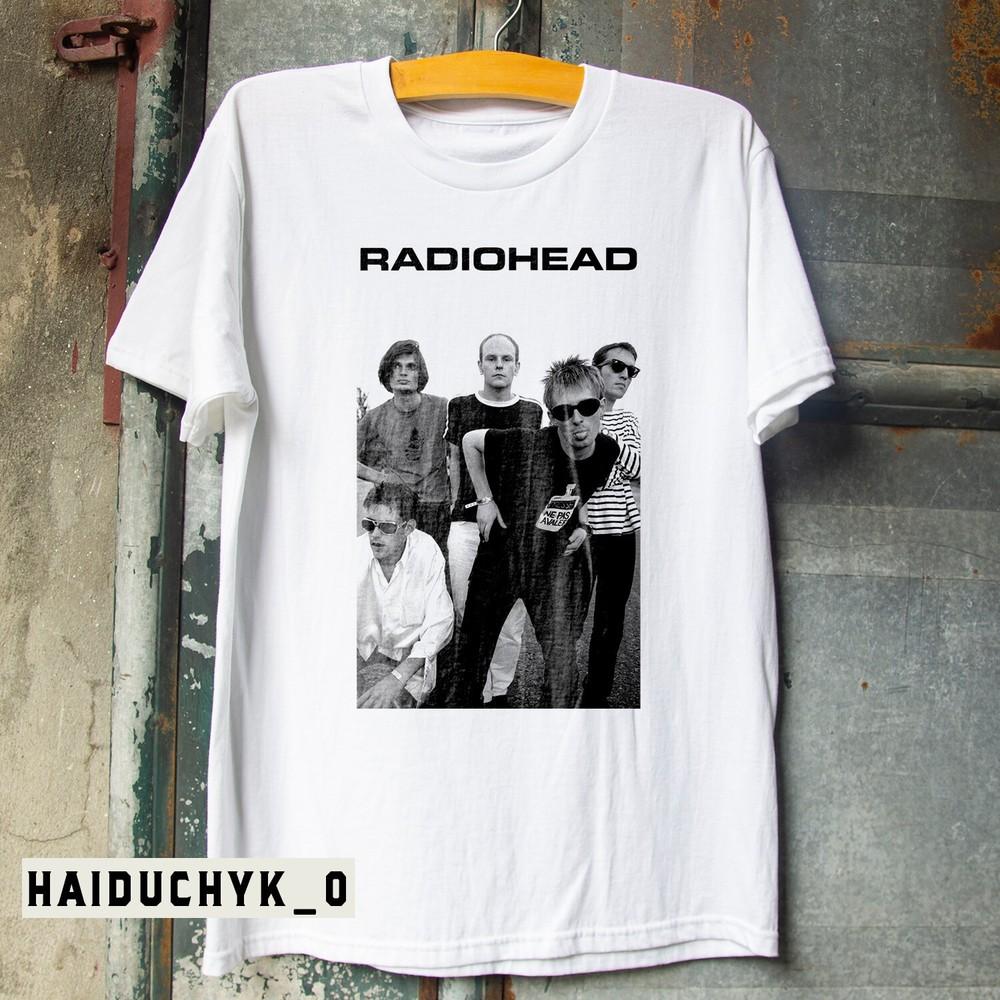 Radiohead Рок-группа Унисекс Белая Футболка Размер S-5XL Унисекс Футболка M