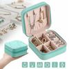 Schmuckkästchen Mintgrün Quadratisch Langlebiges PU-Leder Elegant Weit verbreitetes Schmuckkästchen für Ringe Ohrringe Halskette