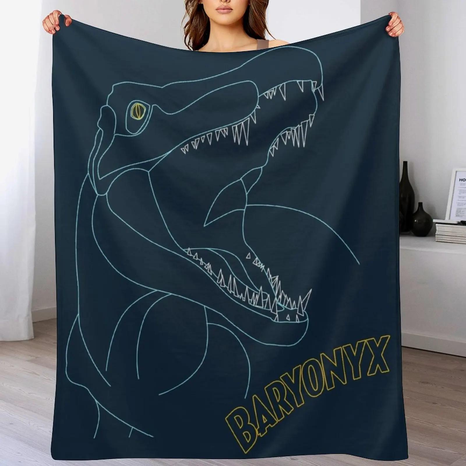 

Baryonyx lineart Throw Blanket Outdoor Soft Blanket for Picnic Beach Camping 102x76cm(40x30in)