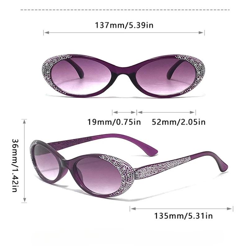 Trendy Diamond UV400 Sunglasses for Women Men Small Oval Frame Sun Glasses Men Ladies Ultralight Outdoor Sunshade Eyewear