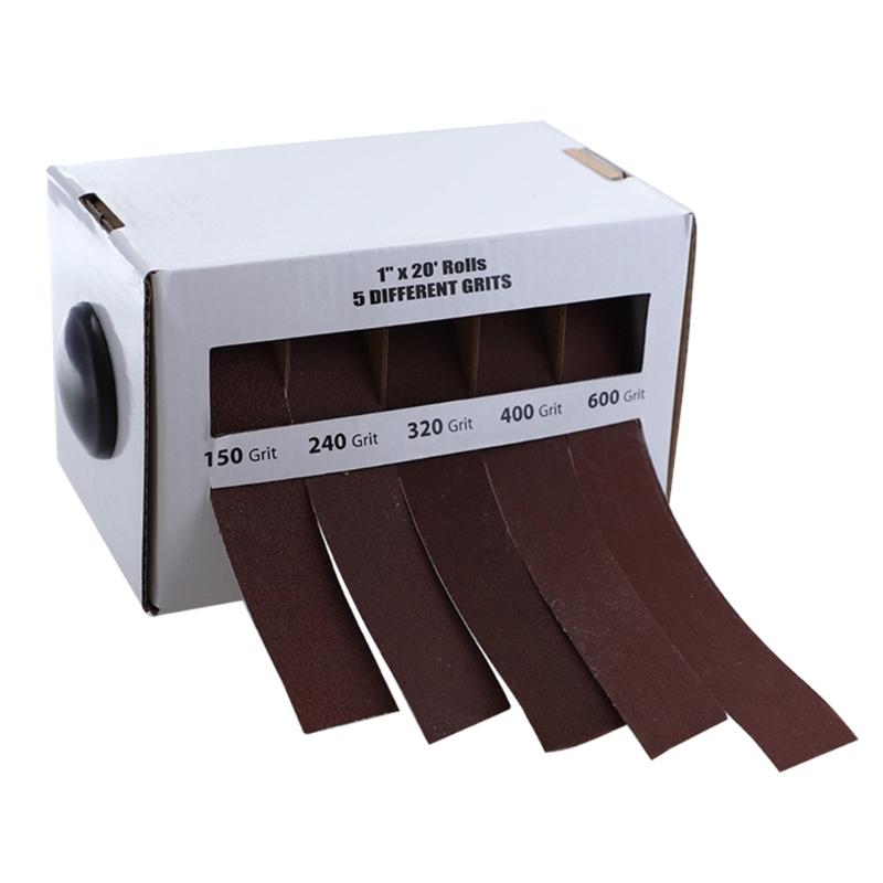 

Multiple Grains Sandpaper Cloth Roll Set, 150 to 600 Grits, Aluminum Oxide, 2.5cmx6m Suitable for Wood & Metal Finishing 1