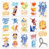 12Pcs 12 Styles PET Hollow Out Drawing Painting Stencils for DIY Scrapbook Photo Album Mixed Shapes 240x120mm 1pc/style