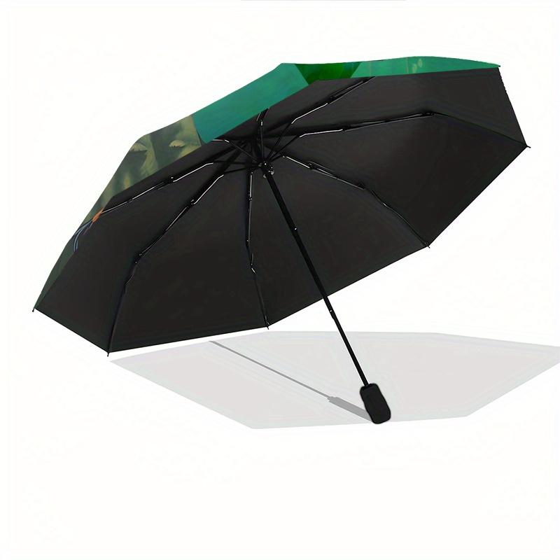 1 Auto Open Lion King, Jungle Themed Colorful 8-rib Portable Umbrella for Men and Women, A Compact Commuting Companion Suitable for Daily Dr