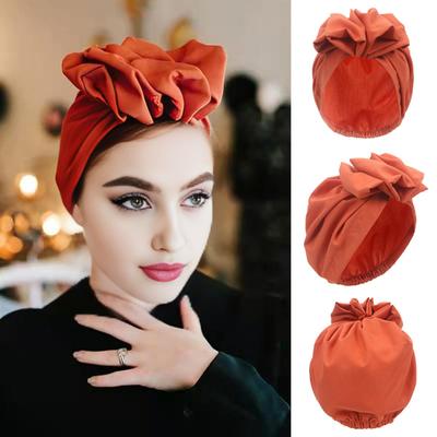 Turbanhut im Retro-Stil im französischen Stil mit Blumendekor, Damenhut, einfarbig, atmungsaktiv, winddicht, Kopfbedeckung für den Alltag