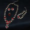 Crystal Necklace Earrings Set Women Wedding Set Fashion Round Crystal Earrings Bracelet Perfect for Bridal Event