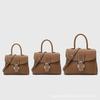 Factory Supply, Simple Horseshoe Buckle Handbag, Fashionable and Versatile Single Shoulder Oblique Span Lock Bag, First Layer Cowhide Women's Bag