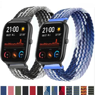 20mm 22mm Solo Loop intrecciato per Amazfit GTS 4/2/2e/GTS2 Mini/GTR 4/2/2e/3/Pro 47mm Stratos Bracciale Cinturino per orologio Cinturino Amazfit Bip