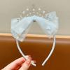 1Pcs Bow Pearl Sweet Hair Band Birthday Party Costume Props Hair Accessories Children Princess Crown Headband Girls Hair Hoop