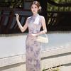 Purple sleeveless national style new Chinese Suzhou long cheongsam improved young 1011 new women's high sense summer