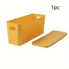 1Pc/Desktop Storage Box with Lid, Rectangular Plastic Storage Organizer, Household Miscellaneous Storage Basket