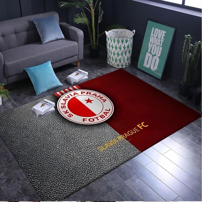 1PC rug Red And White Prague Football Carpet, Chair Rug,Area Rug for Office Bedroom living rooms bedroom, Doormat decor Christmas fan gifts