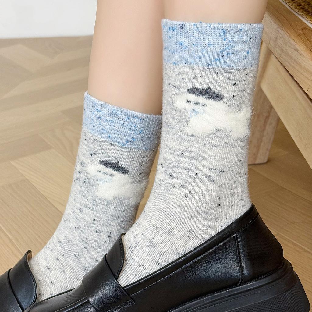 Sock Children's Mid-length Socks - Cute Cartoon Style Bubble Socks for Autumn and Winter. Spring and Autumn Girls' Fringed Long Socks with Lace Trim.
