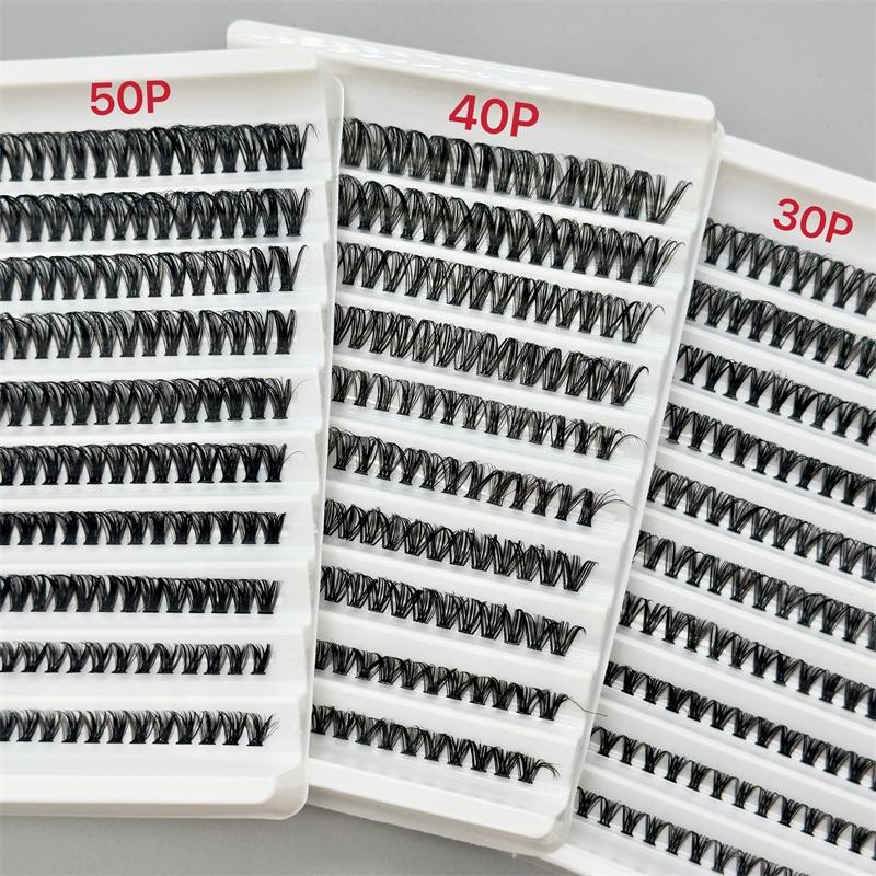 Sunland New Hot Handmade Self Grafting Lashes Extensions 50d-100d for Lash Clusters Premade Fan Diy 12 Rows