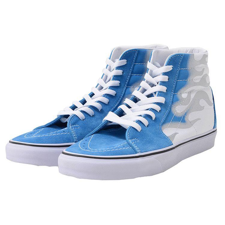 Vans Sk8 Canvas Lightweight Breathable High-Top Skate Shoes Unisex Sneakers Sky-Blue VN0A4U3CXF0