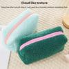 2026 Cute Zipper Plush Large Solid Color Cosmetic Bag Makeup Bag For Women Travel Make Up Toiletry Bag Washing Pouch Pen Pouch