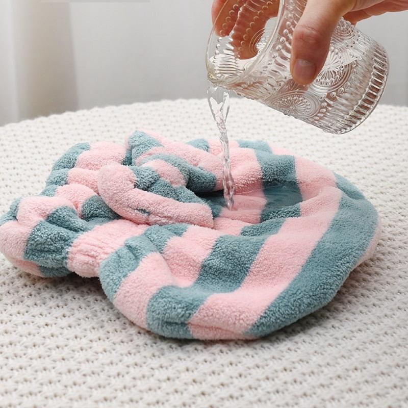 1pcs Dry Hair Towel Quick-Drying Hair Cap Shower Cap for Women Striped Pattern Super Absorbent Bath Accessories Hair Bonnets