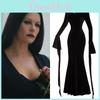Středa Morticia Addams Cosplay Kostýmy Jednodílné Sametové Šaty Pro Dospělé Halloweenská Párty