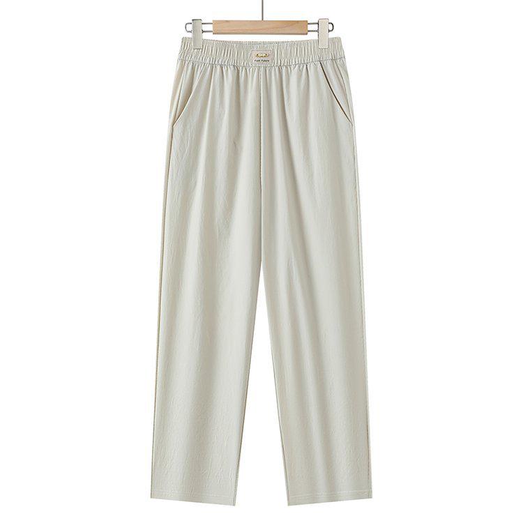 Spring/Summer 2026 Women's Versatile Casual Pants: Loose Straight-Leg, Elastic Waist, Perfect for Middle-aged & Elderly Moms