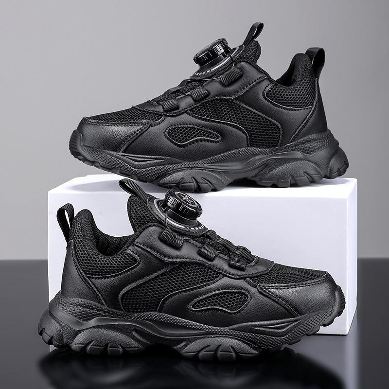 New mesh sneakers for girls, popular white sneakers for autumn, and rotating-buckle athletic shoes for boys, suitable for students