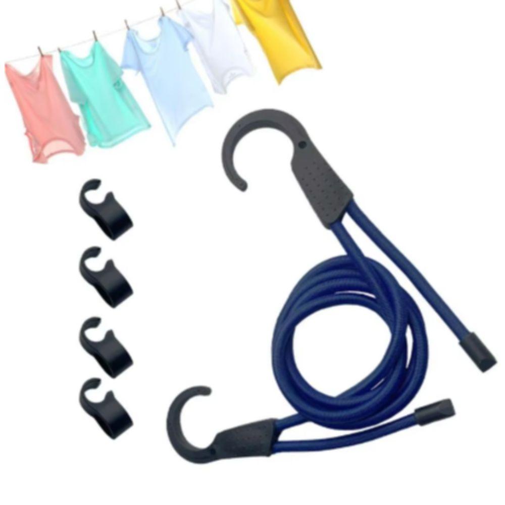

3M Автомобильная бельевая веревка Регулируемый эластичный шнур Портативные грузовые ремни Путешествия на открытом воздухе Blue with Hooks